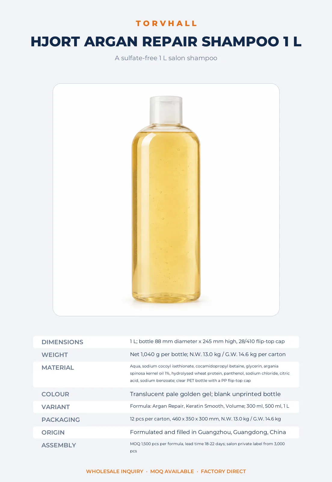 Hjort Argan Repair Shampoo 1 L - Image 9