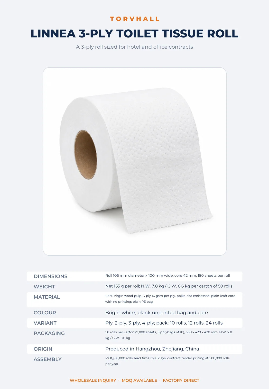 Linnea 3-Ply Toilet Tissue Roll - Image 9