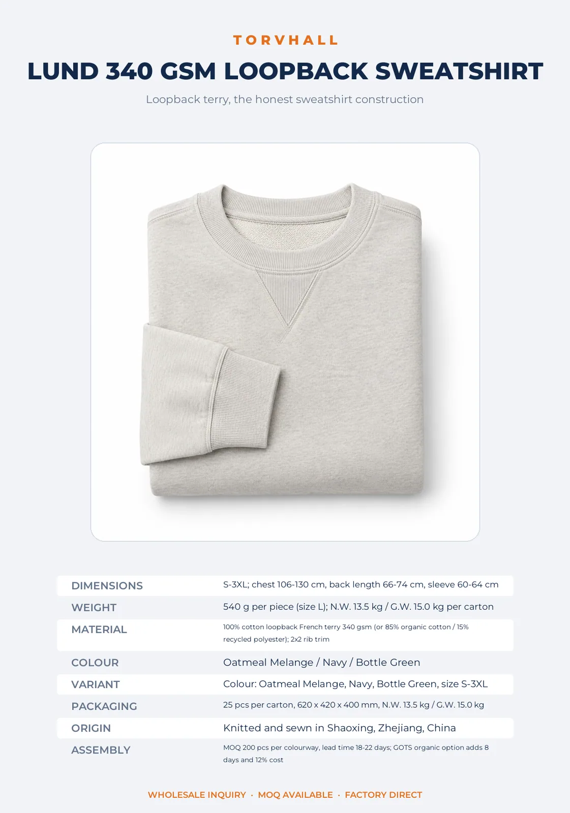 Lund 340 GSM Loopback Sweatshirt - Image 9