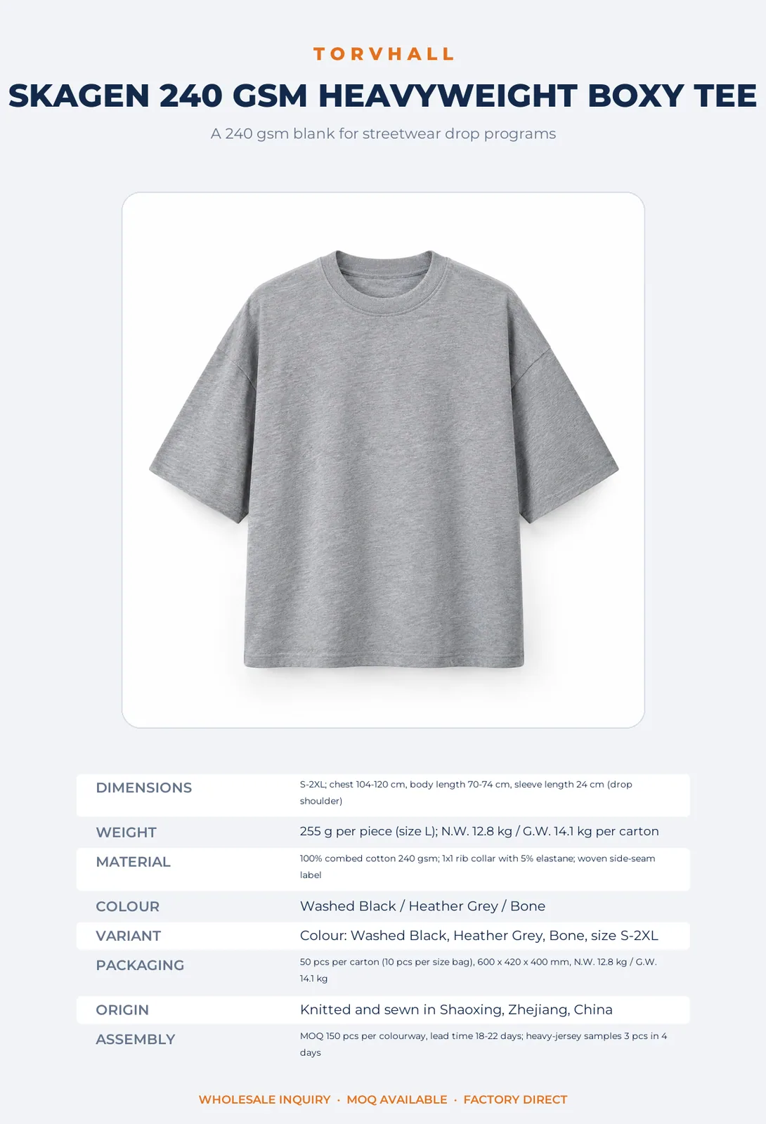 Skagen 240 GSM Heavyweight Boxy Tee - Image 9