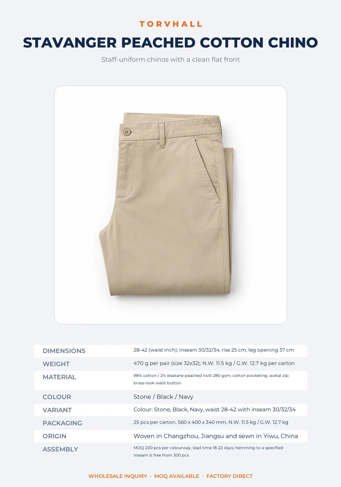 Stavanger Peached Cotton Chino - Image 9
