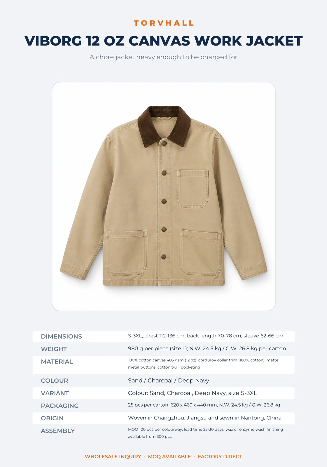 Viborg 12 oz Canvas Work Jacket - Image 9